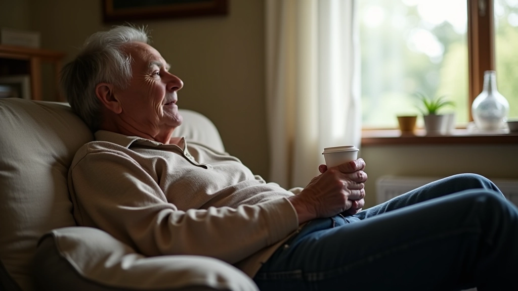 Cyclist relaxing at home with elevated legs on cushions, drinking recovery drink after completing a long heritage trail ride