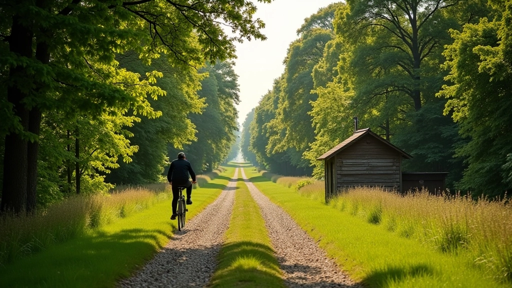 Scenic view of main corridor cycling route on heritage railway trail